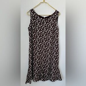 Danny & Nicole Petite Brown White Polka Dot Sleeveless Shift Dress Women’s 12P